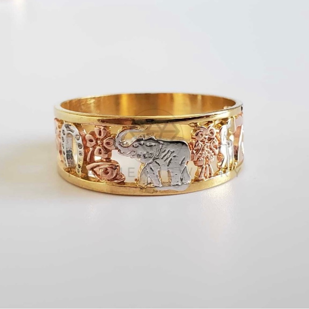 18K Gold Filled Plated Lucky Symbols Ring